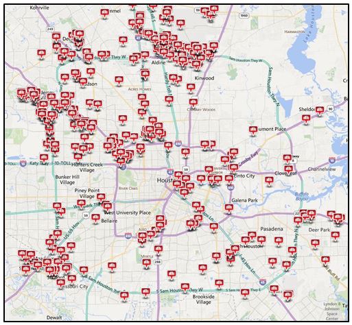 Map Showing Industrial Vacancies