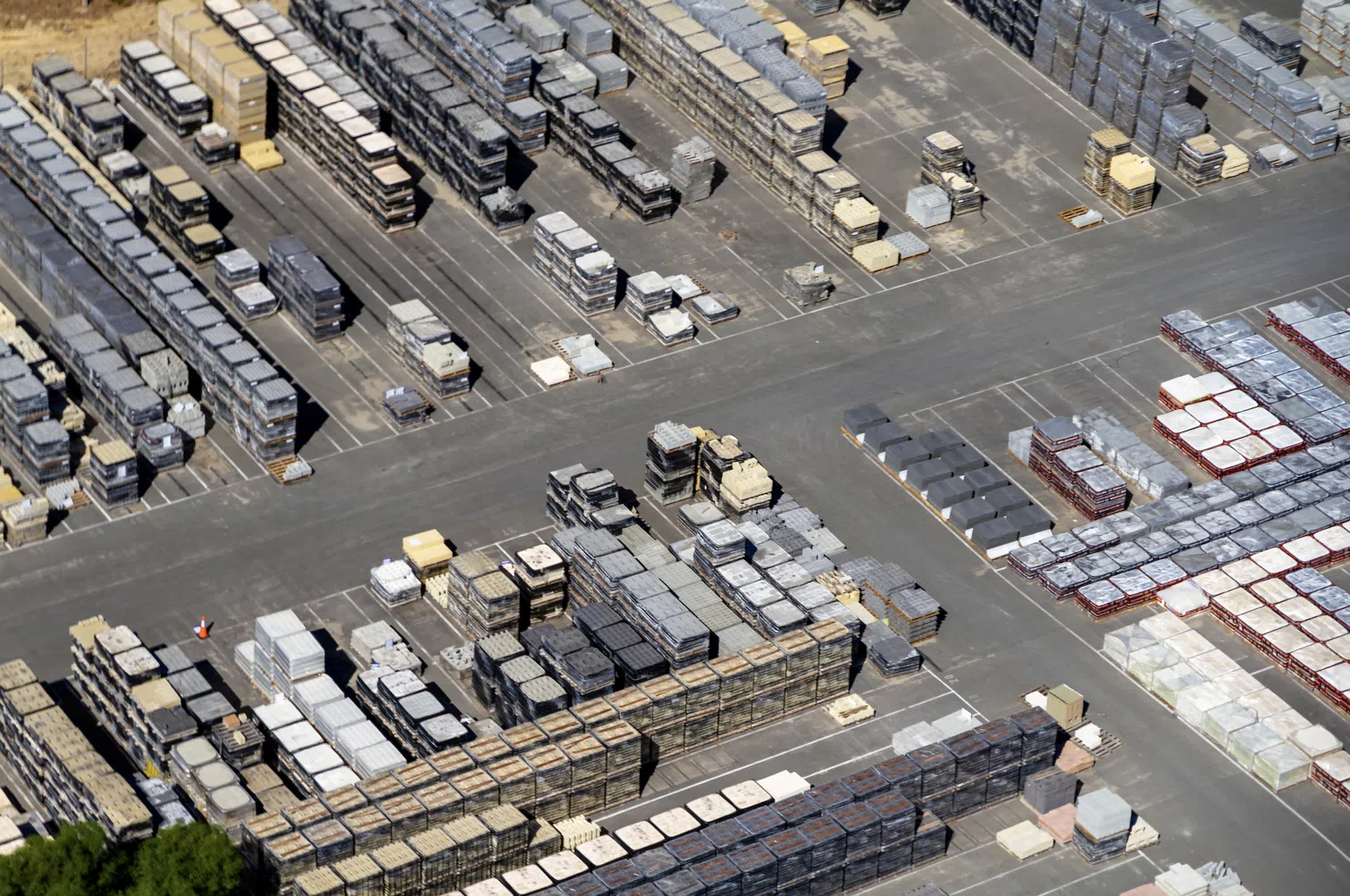 paved or stabilized yard for inventory storage