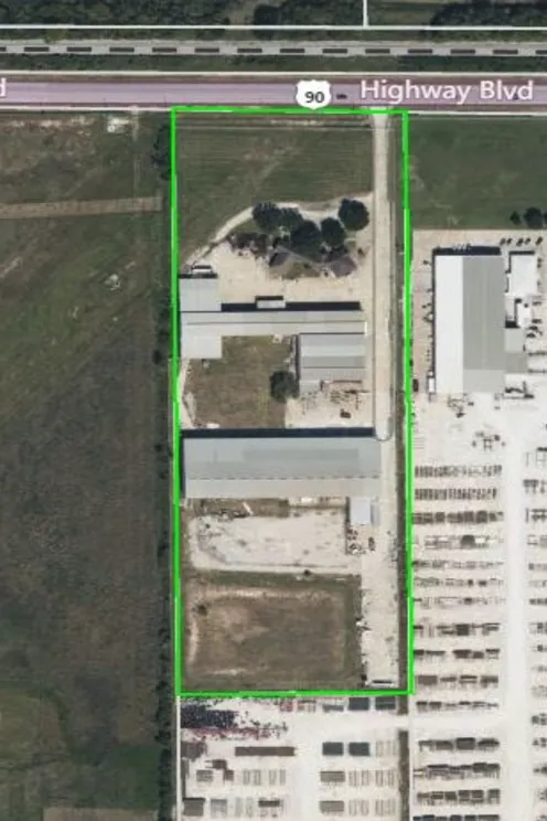 This is an arial view image of our Affiliate's Crane-Served Warehouse for Lease in Katy, Texas.
